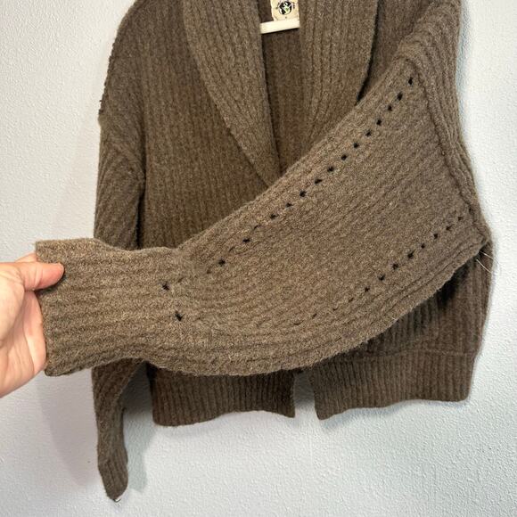 π΄ Free People Cardi Jackson Chunky Brown Sweater, Size M - Picture 6 of 10